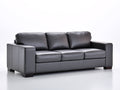 Divano a 3 posti - Pelle - 240 x 100 x 88 cm - Grigio - Stile moderno