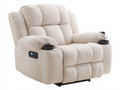 Poltrona reclinabile - Tessuto - 116 x 100 x 110 cm - Crema - Stile contemporaneo