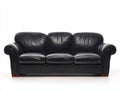 Divano a 3 posti - Pelle - 235 x 100 x 88 cm - Nero - Stile classico