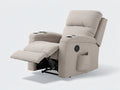 Poltrona reclinabile - Tessuto-Metallo - 100 x 96 x 108 cm - Beige chiaro - Stile contemporaneo
