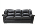Divano a 3 posti - Pelle - 260 x 105 x 90 cm - Nero - Stile moderno