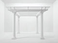 Pergola da giardino - Resina-Metallo - 400x300x280 cm - Bianco - Stile neoclassico con colonne scanalate