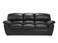 Divano a 3 posti - Pelle - 255 x 104 x 91 cm - Nero - Stile moderno