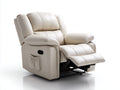 Poltrona reclinabile - Pelle sintetica - 94 x 91 x 104 cm - Crema - Stile moderno