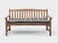 Panche da giardino - Legno massello-Tessuto - 130x62x90 cm - Marrone-Grigio - Stile rustico con schienale a listelli