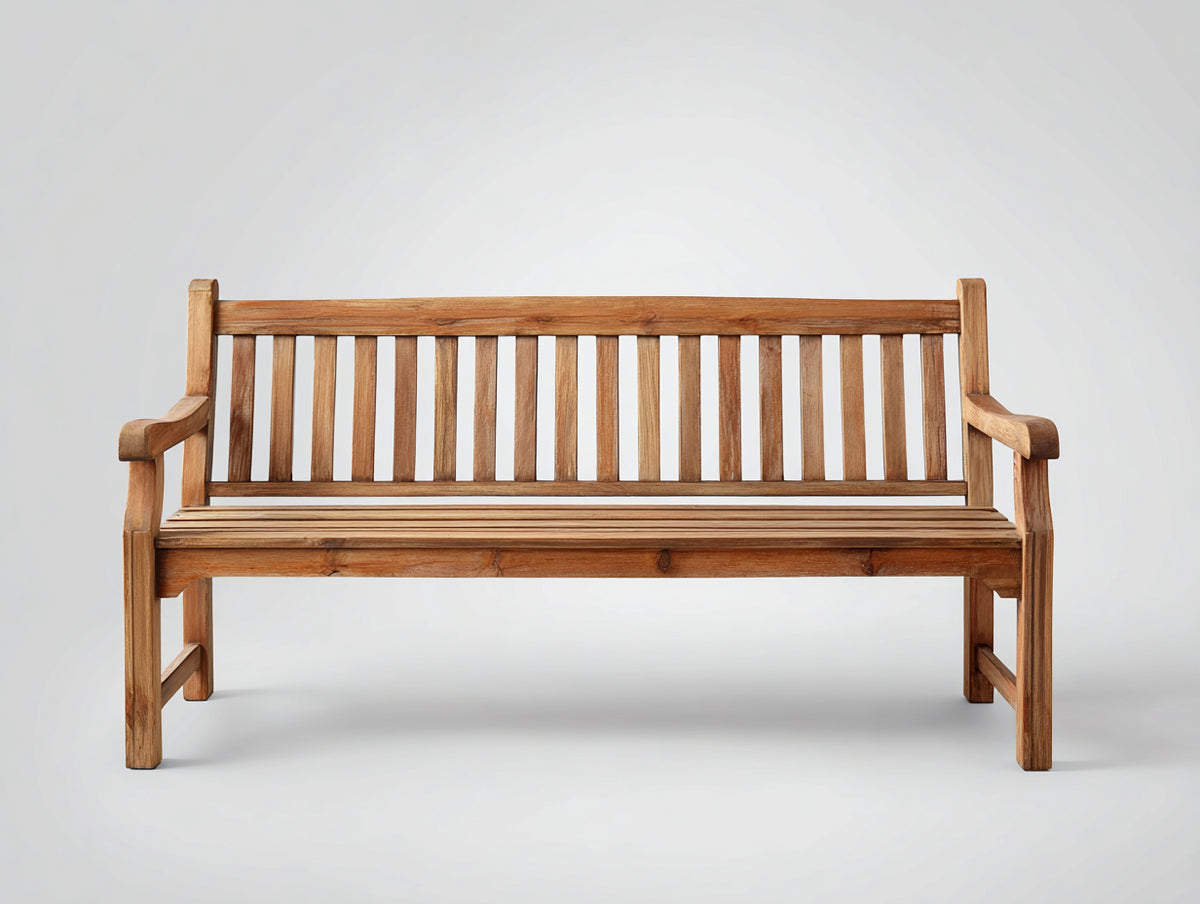 Panche da giardino - Legno massello - 150x60x90 cm - Marrone - Stile classico con schienale a listelli