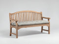 Panche da giardino - Legno massello-Tessuto - 150x62x91 cm - Naturale-Grigio-Bianco - Stile classico con schienale arcuato