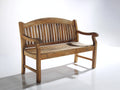 Panche da giardino - Legno massello - 130x60x92 cm - Marrone naturale - Stile classico con schienale arcuato