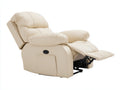 Poltrona reclinabile - Pelle sintetica-Metallo - 101 x 98 x 110 cm - Crema - Stile contemporaneo