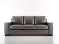 Divano a 3 posti - Pelle - 235 x 100 x 89 cm - Grigio - Stile moderno