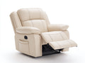 Poltrona reclinabile - Pelle sintetica - 98 x 92 x 105 cm - Crema - Stile moderno
