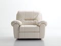 Poltrona reclinabile - Pelle sintetica - 94 x 91 x 103 cm - Crema - Stile contemporaneo