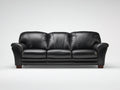 Divano a 3 posti - Pelle - 255 x 103 x 91 cm - Nero - Stile moderno