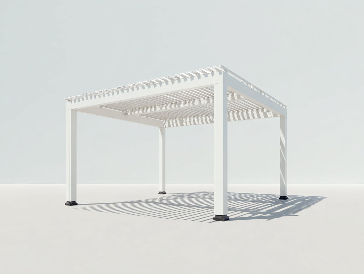 Pergola da giardino - Alluminio - 350 x 300 x 250 cm - Bianco - Stile architettonico