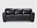 Divano a 3 posti - Pelle - 245 x 101 x 90 cm - Nero - Stile moderno